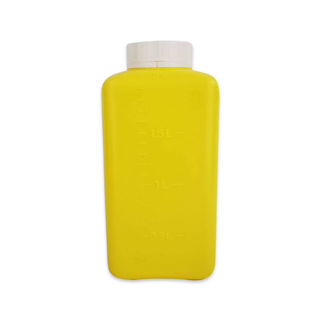 Contenant pour objets tranchants jaune (Bac à déchets) carré (2 L) Grand