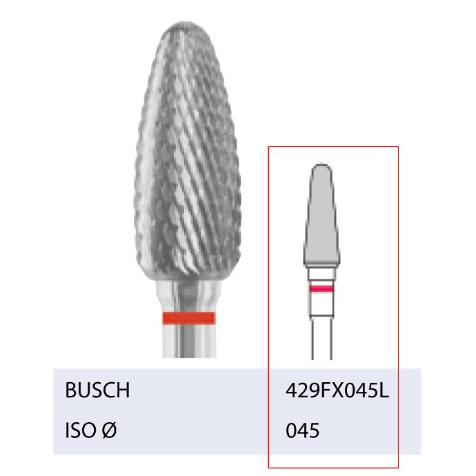 BUSCH® Carbide Bur - Fine double cut - For left-handers (L-TYP)