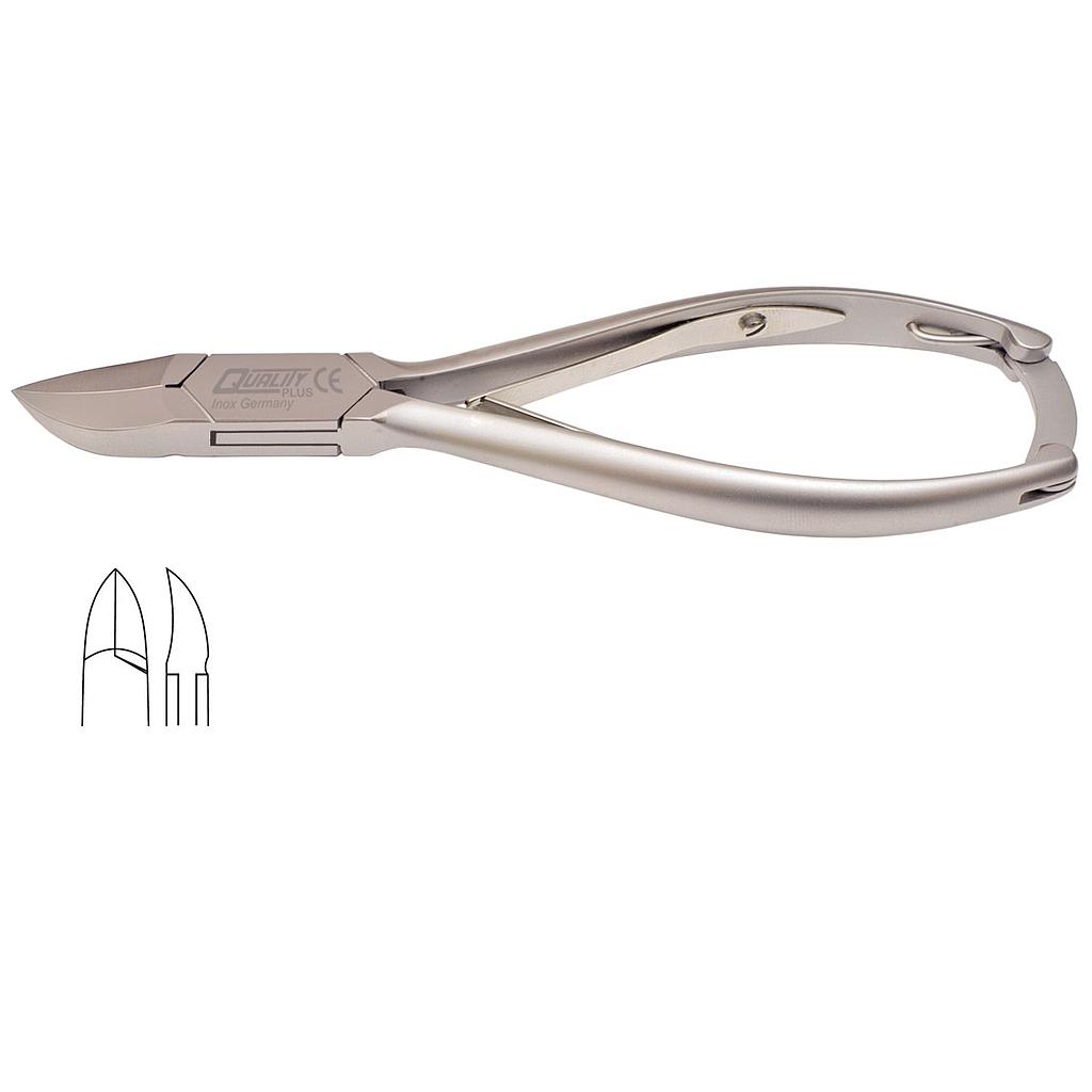 QUALITY PLUS® Pince à ongles à double ressort et barrure - mors courbé en inox - 14cm