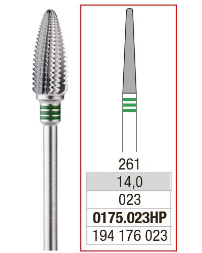 EDENTA® Needle shaped carbur bur - plain toothing w/ cross cut (green tag)