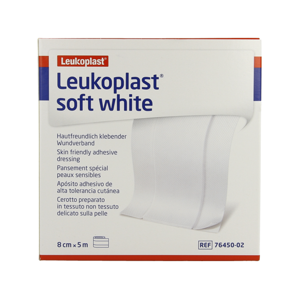 BSN® LEUKOPLAST® Soft White - Non-woven hypoallergenic adhesive bandage (1) 8 cm x 5 m