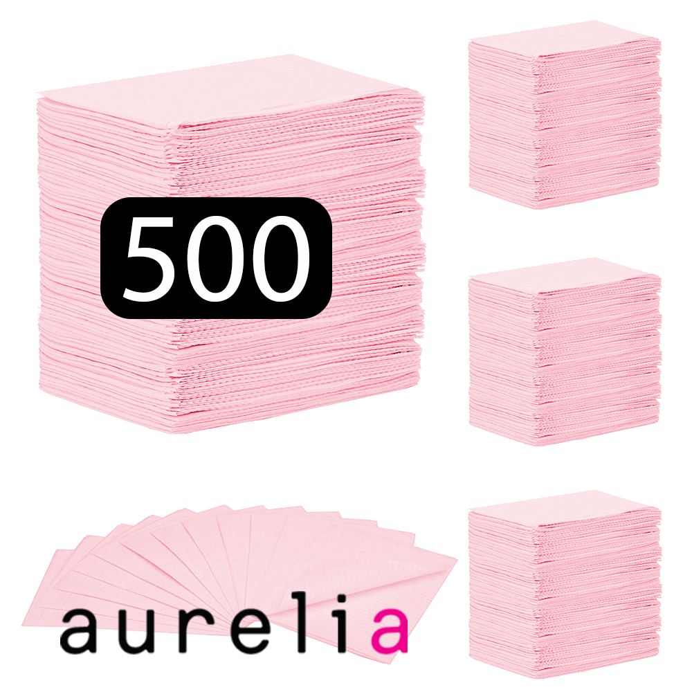 AURELIA® Bibs (3-ply) 2 ply of tissue & 1 ply poly (500) PINK