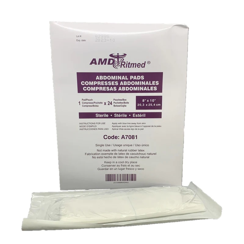 AMD RITMED® Abdominal pads sterile (24 pouches) 8''x 10''