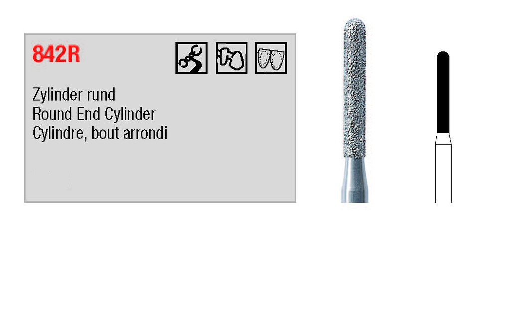 EDENTA® Cylindrical shape diamond bur - Medium grit