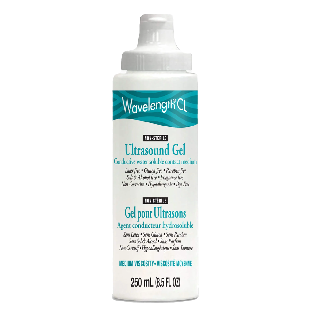 WAVELENGTH® Gel pour Ultrasons tout usage Clair 250 ml (Caisse de 24)