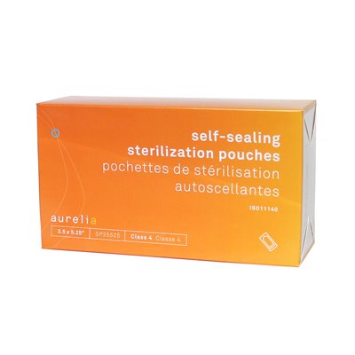 AURELIA® Pochettes de stérilisation autoscellantes - 3½'' x 5¼'' (200) Bleu