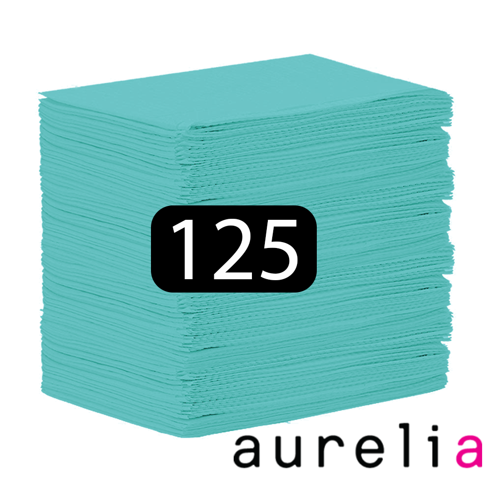 AURELIA® Bibs (3-ply) 2 ply of tissue & 1 ply poly (125) AQUA