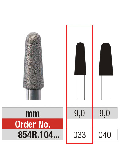 EDENTA® Rounded conical shaped diamond bur - medium grit