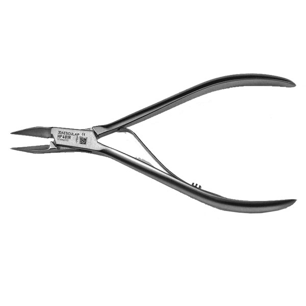 AESCULAP® Fine simple spring nail nipper - Straight end pointed jaw