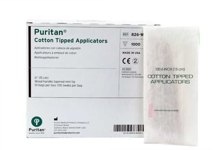 PURITAN Coton Tige Mini Tips (ouate) 6" non-stérile (100)(Pointue)