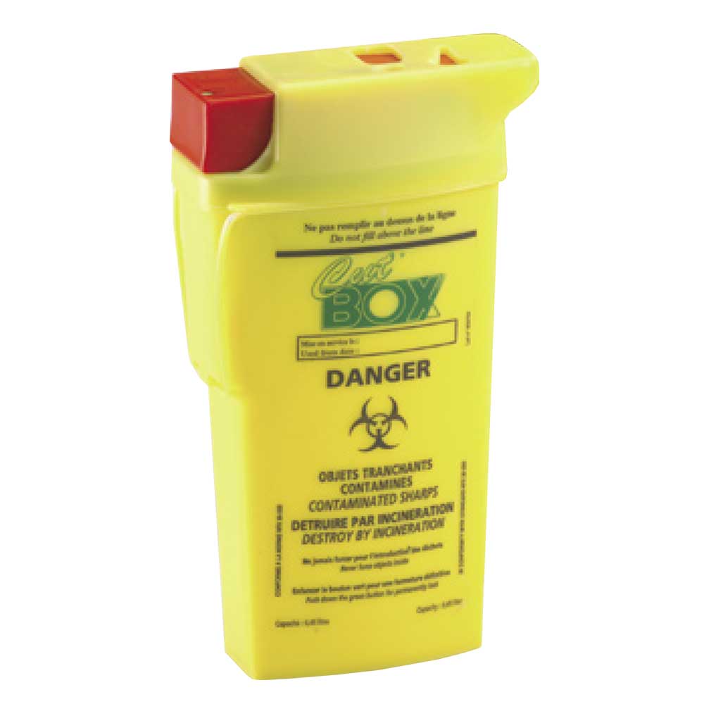 Contenant pour objets tranchants jaune (Bac à déchets) (0.45 L) CUTBOX