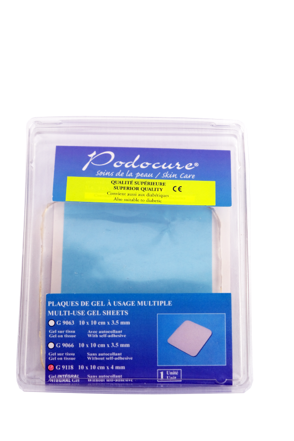 PODOCURE® Plaques de gel à usage multiple (10 cm x 10 cm x 4 mm)