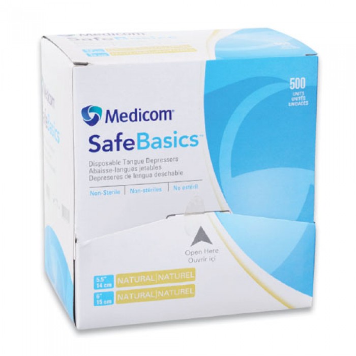 [40006] MEDICOM® SafeBasics™ Disposable Tongue Depressor - Non-Sterile (500)  6''