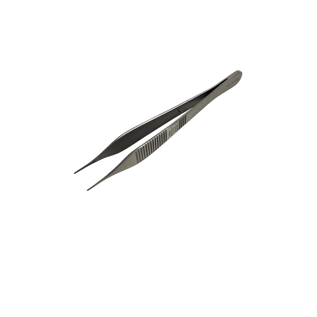 [16-118] MILTEX® Straight stainless steel tweezers with small teeth 4 3/4 &quot;