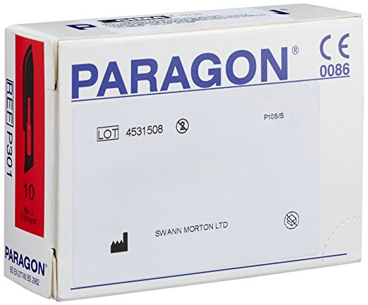 [12010] PARAGON sterile stainless steel blades N ° 10 (100 / box)