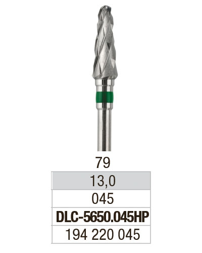 [2E5650045] *EDENTA® Fraise conique en carbure de tungstène - denture croisée grosse (bague verte)