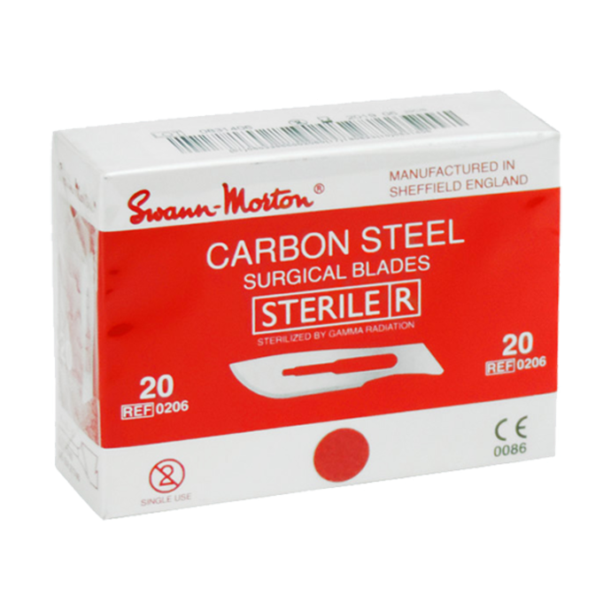 [1705] SWANN-MORTON Sterile Carbon Blade No. 20 (100 / pkg)