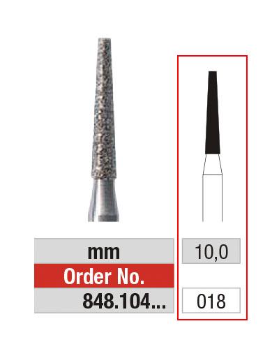 [2E848018] EDENTA® Needle shaped diamond bur w/ flat tip - medium grit