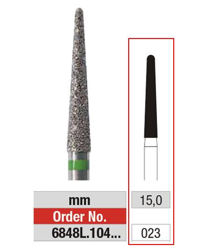 [2E6848L023] EDENTA® Long needle shaped diamond bur - coarse grit