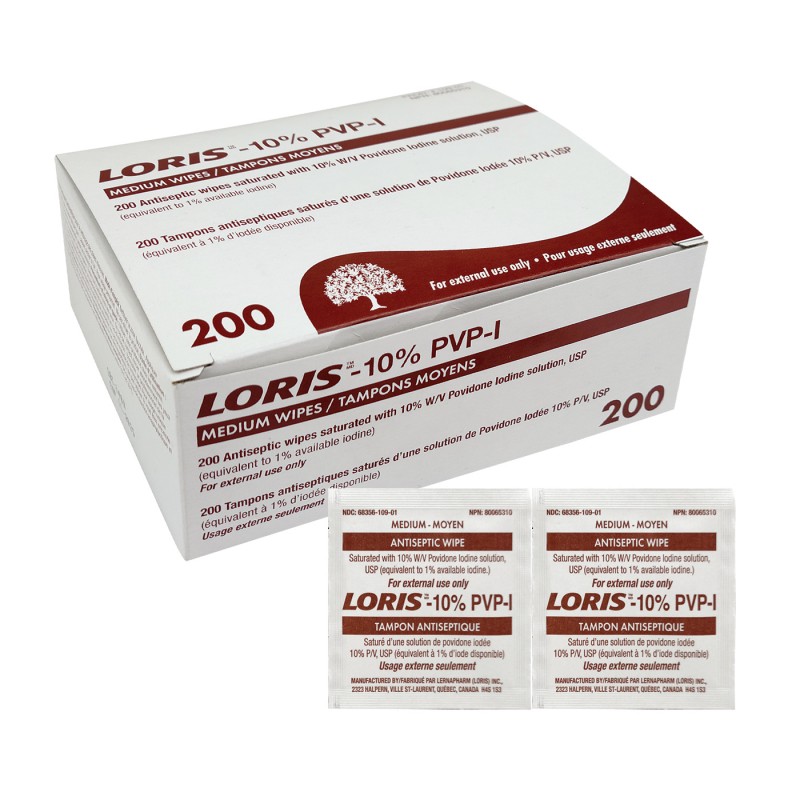 [41201] Loris Tampons moyens de povidone et iode 10% PVP-I  (200)