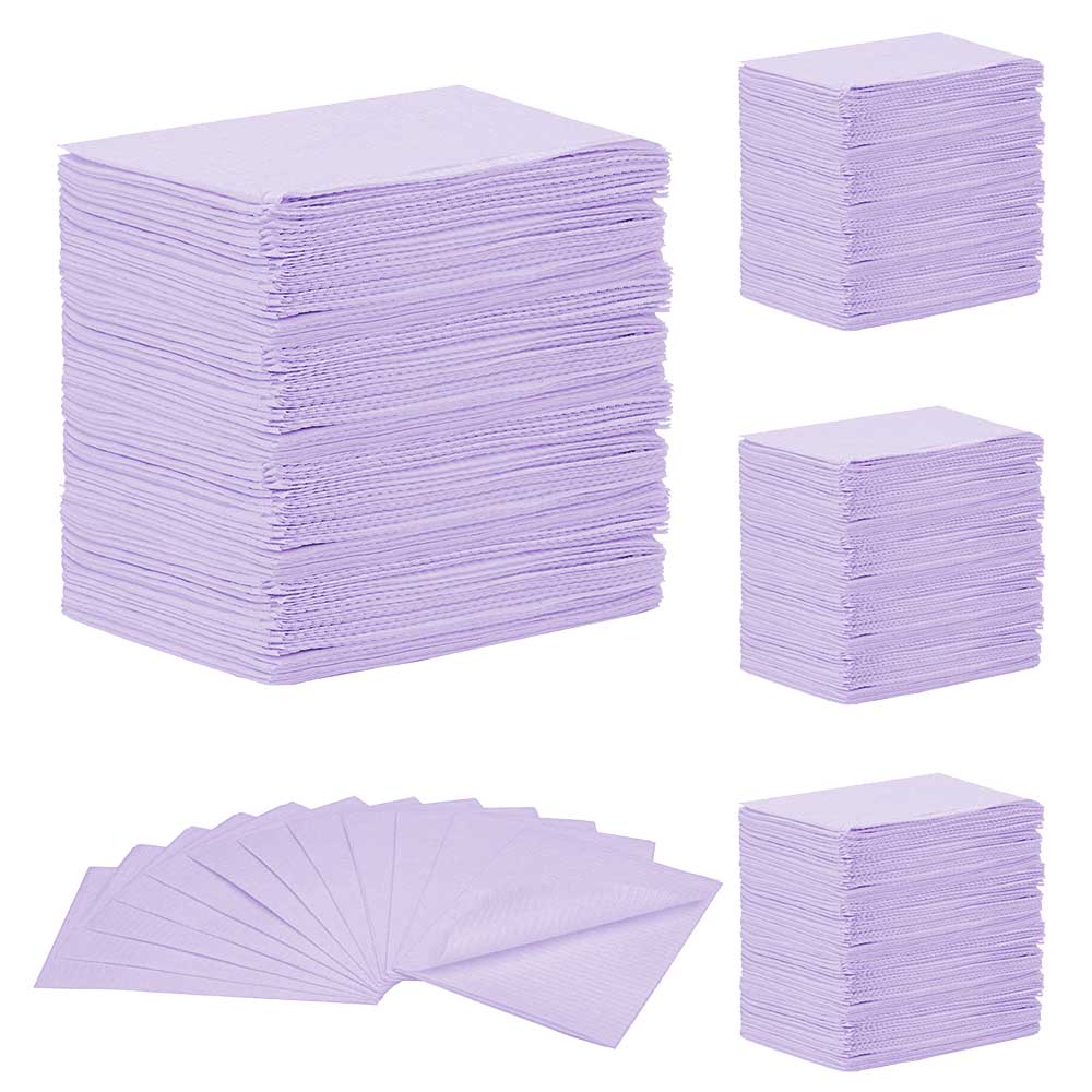 [5MED8280] MEDICOM® SafeBasics™ Dry-Back® Bibs (3-ply) 2 ply of tissue &amp; 1 ply poly (500) Lavender