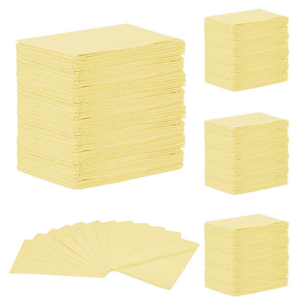 [5MED8284] MEDICOM® SafeBasics™ Dry-Back® Bavettes (3 plis) 2 plis de papier & 1 pli de polyéthylène (500) Jaune