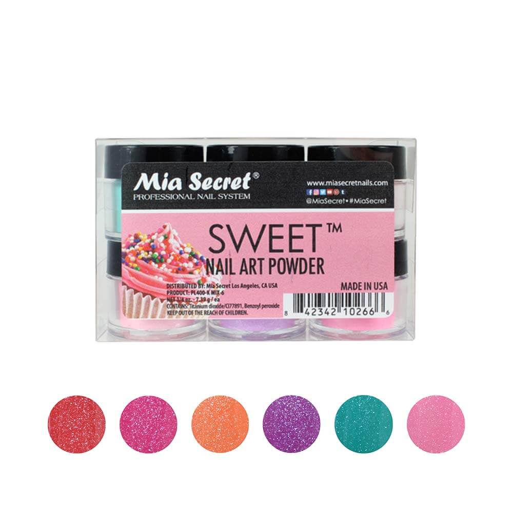 [PL400K-MIX6] MIA SECRET® Sweet Nail Art Powder Collection (6 x 1/4oz) 
