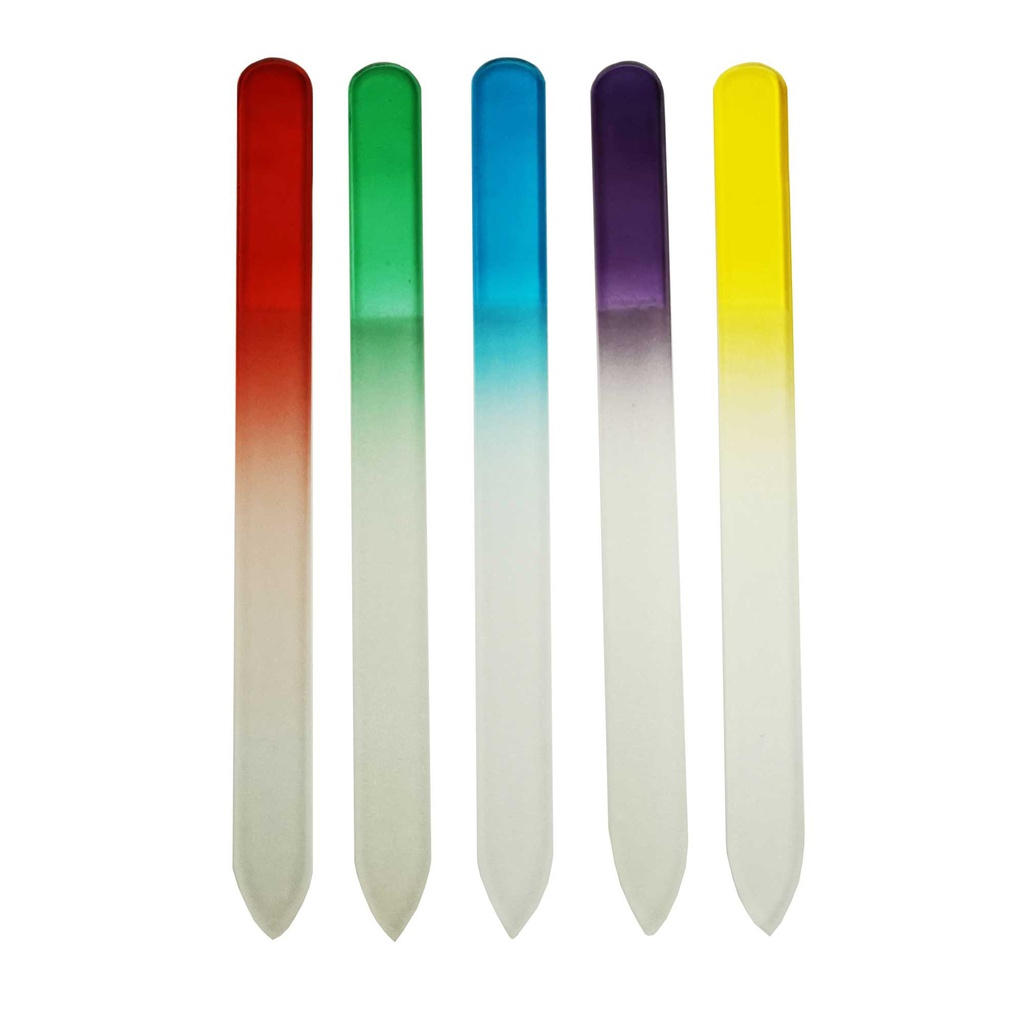 [7G995] PODOCURE® Glass nail files (5 units) 5½'' - Assorted colors