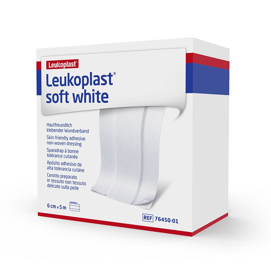 [3BSN7645001] BSN® LEUKOPLAST® Soft White - Pansement adhésif hypoallergénique non-tissé (1) 6 cm x 5 m
