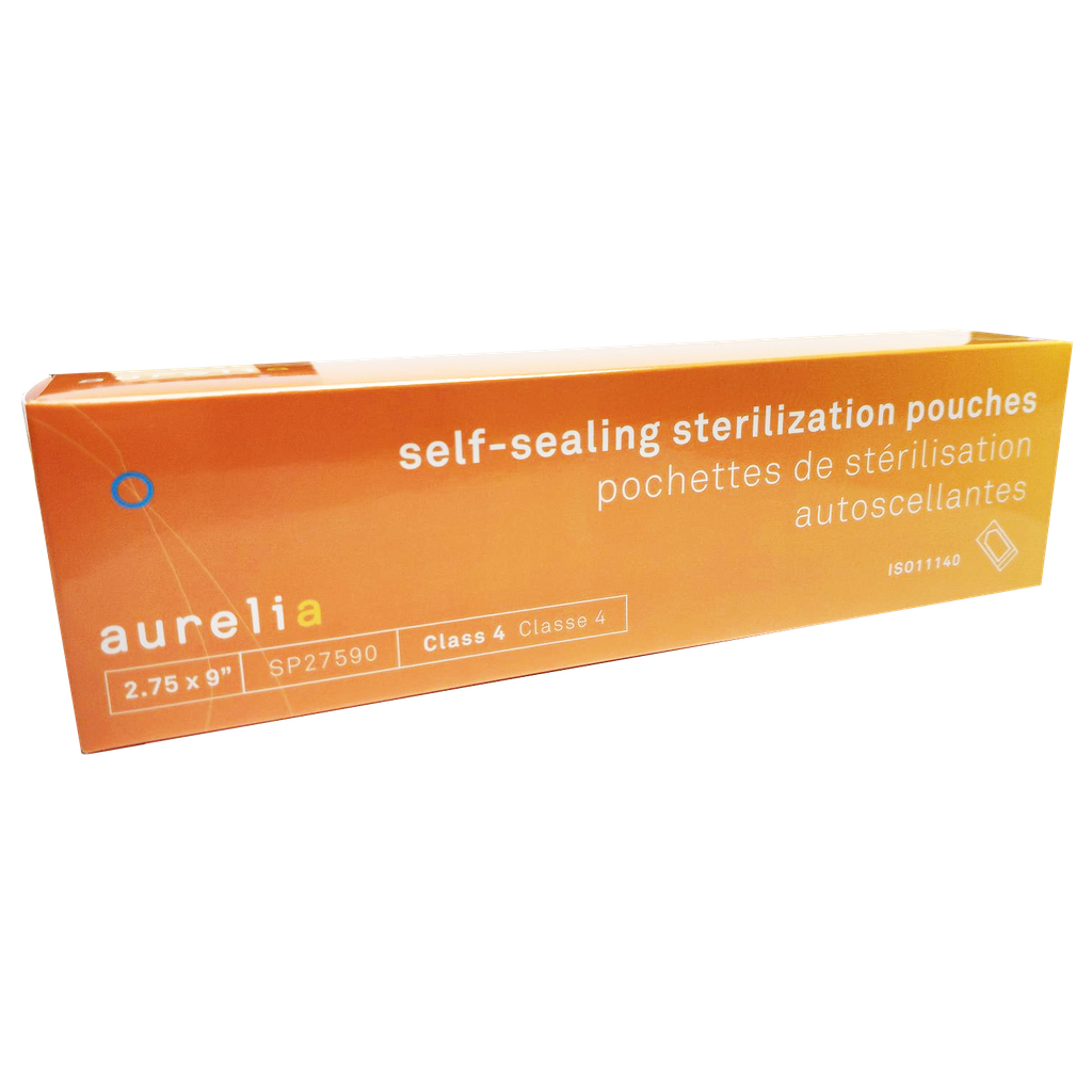 [5SP27590] AURELIA® Self-sealing sterilization pouches - 2¾'' x 9'' (200) Blue 