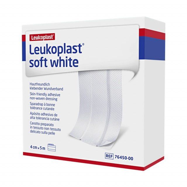 [3BSN7645000] BSN® LEUKOPLAST® Soft White - Pansement adhésif hypoallergénique non-tissé (1) 4 cm x 5 m
